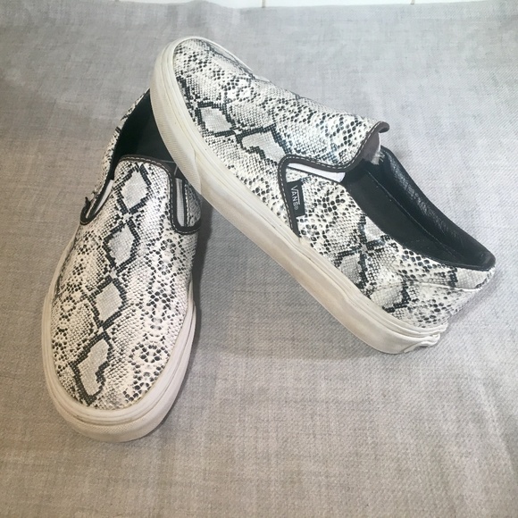 snakeskin slip on vans